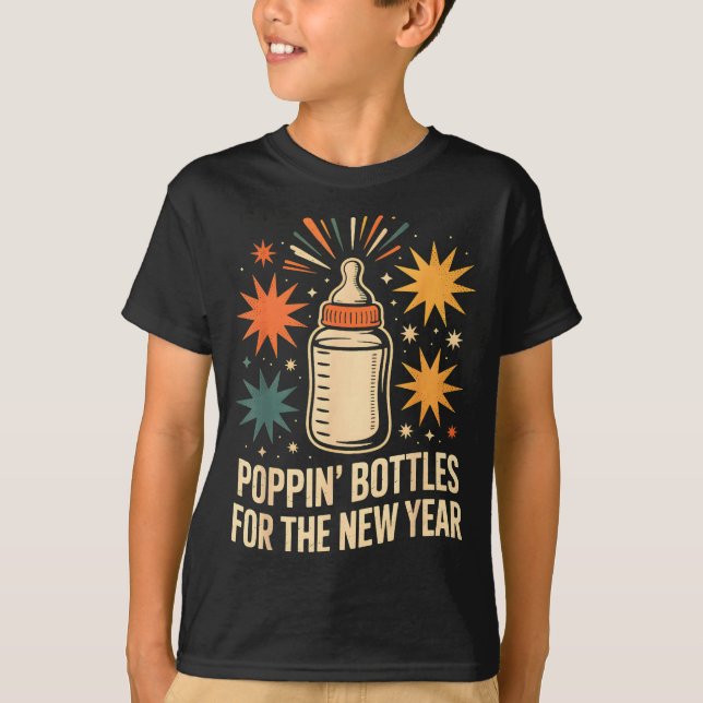 Pn Bottles For The New Year Happy New Year Mother  T-Shirt (Vorderseite)