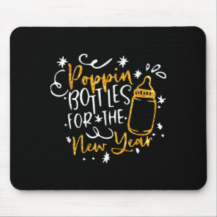 Pn-Flaschen für das neue Jahr Frohes neues Jahr Si Mousepad