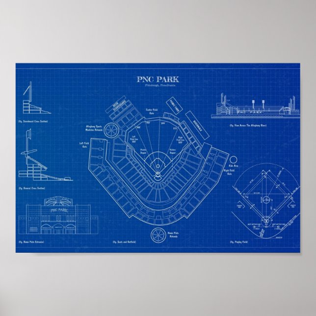 PNC Park Blueprint Poster (Vorne)