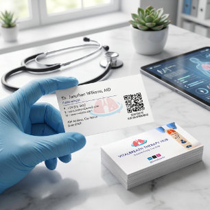 Pneumologie-Therapie-Geschäft   Einfach Weiß Visitenkarte