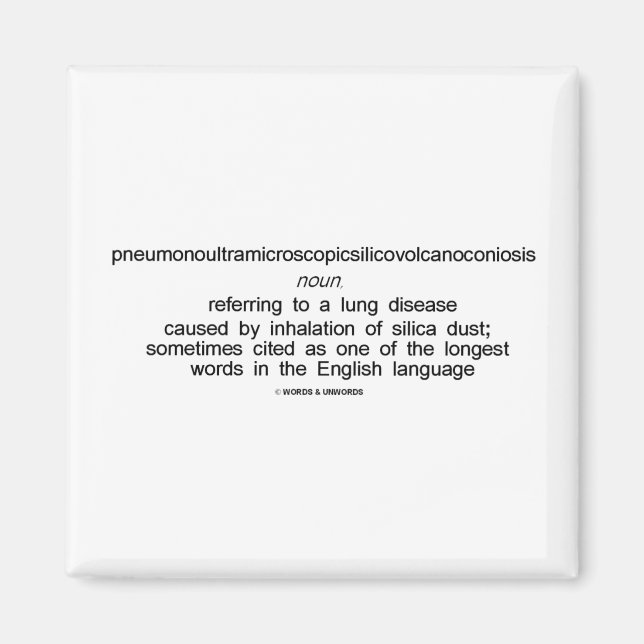 Pneumonoultramikroskopische Silicovulcanokoniose Magnet (Vorne)