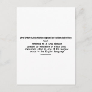 Pneumonoultramikroskopische Silicovulcanokoniose Postkarte