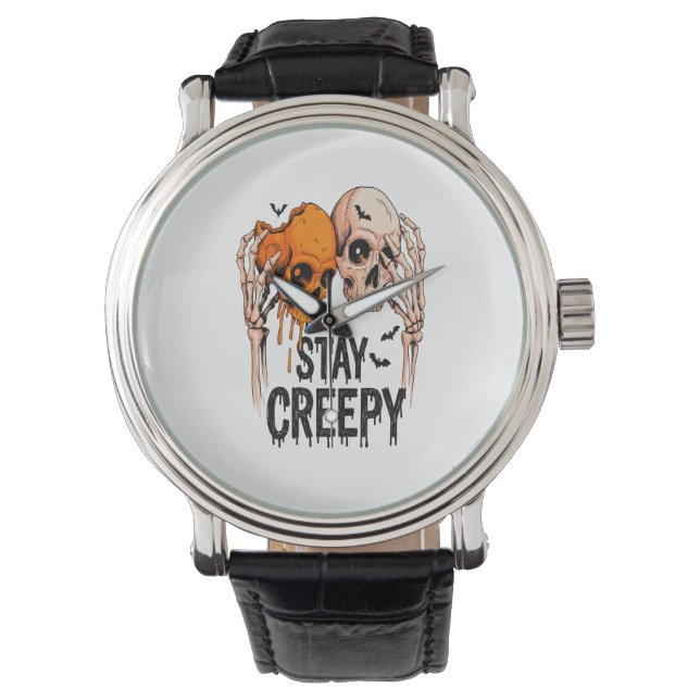 PNG-PNG-PNG-PNG bleibe, Halloween-Retro-Skull Armbanduhr (Vorderseite)