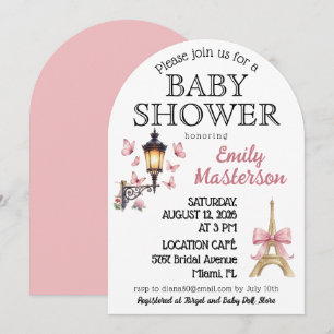 Pnk Pariser Mädchen Baby Shower Einladung