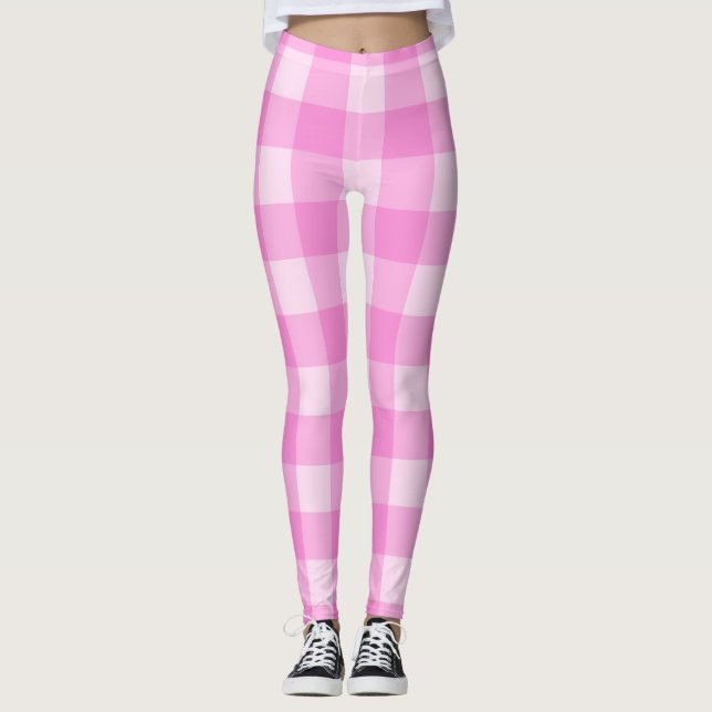 Pnk Schachbretts- Leggings (Vorderseite)