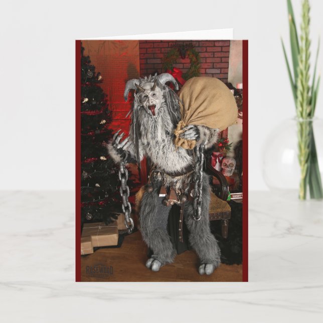 PNW Krampus Faltschachtel Feiertagskarte (Vorderseite)