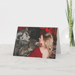 PNW Krampus gefaltete Weihnachtskarte Feiertagskarte