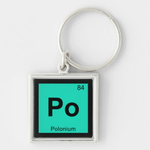 Po - Polonium Chemistry Periodic Table Symbol Schlüsselanhänger