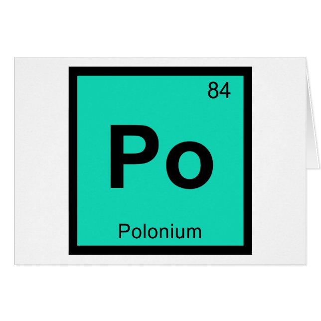 Po - Polonium Chemistry Periodisches Tabellensymbo (Vorderseite (Horizontal))