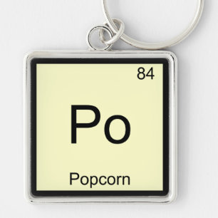 Po - Popcorn Lustiges Chemie-Element-Symbol-T-Shir Schlüsselanhänger