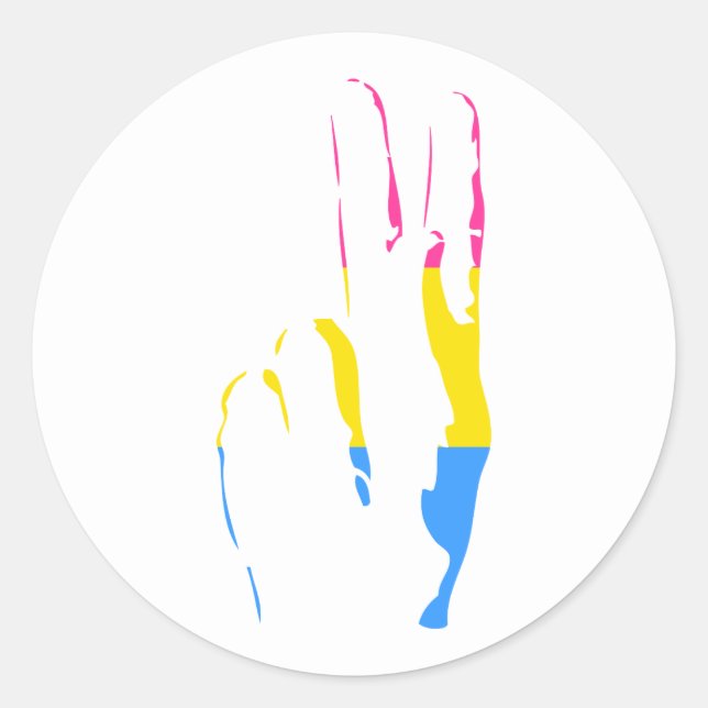 Poans Stolz Friedenszeichen Runder Aufkleber (Vorderseite)