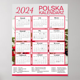 Pobierz Kalendarz | Polska 2024 Polnischer Kalende Poster