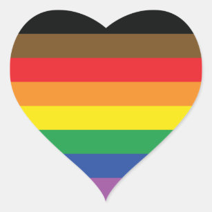 POC-Gay Pride-Flag Herz-Aufkleber