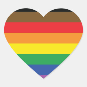 POC-Gay Pride-Flag Herz-Aufkleber
