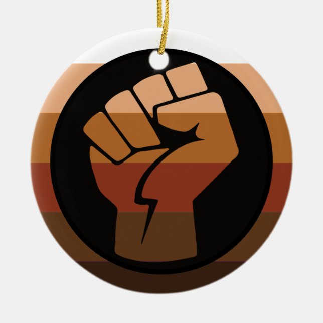 POC-Pride-Flag Keramik Ornament (Vorne)