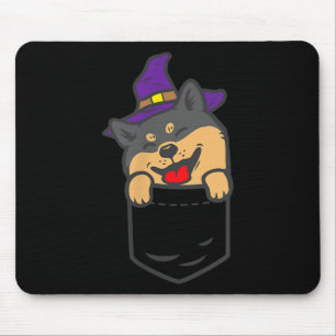 Poc Schwarzer Shiba Inu Hund Hexe Halloween Akita Mousepad
