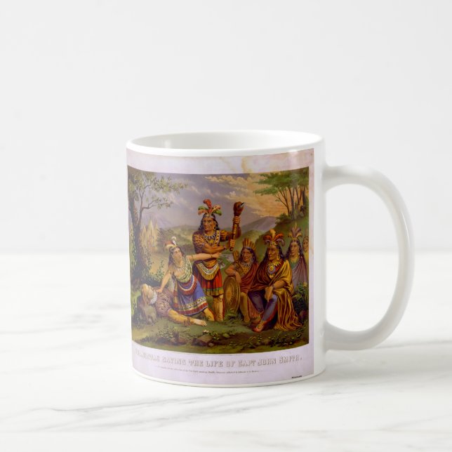 Pocahontas, der das Leben von Kapitän John Smith Tasse (Rechts)