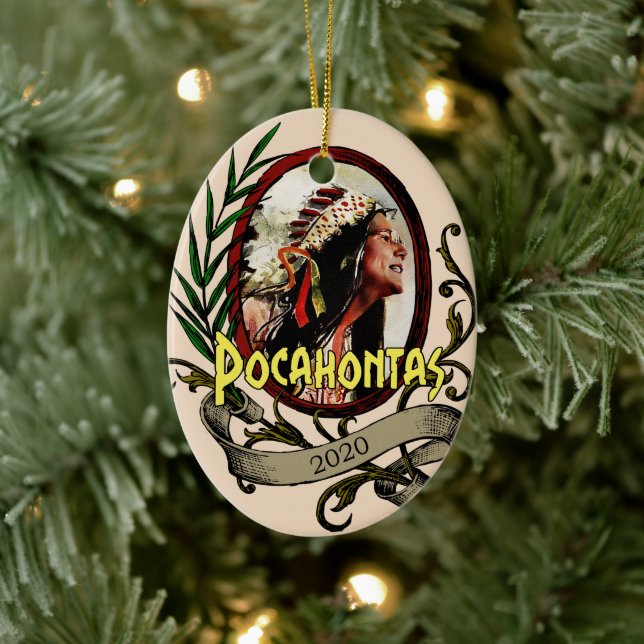 Pocahontas Elizabeth Warren Keramik Ornament (Baum)
