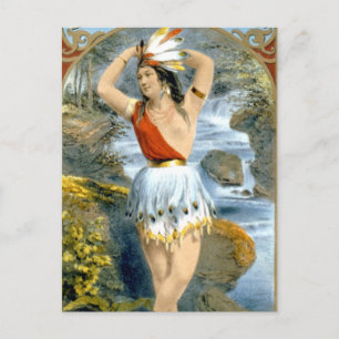 Pocahontas Indianerin Maiden Vintage Ad Postkarte