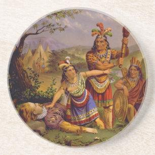 Pocahontas Rettete das Leben von Captain John Smit Getränkeuntersetzer