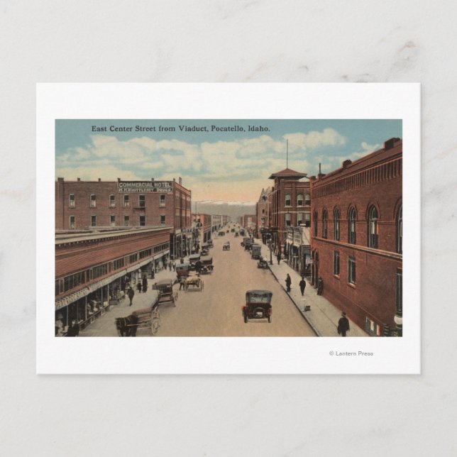 Pocatello, ID - Ansicht E. Center Postkarte (Vorderseite)
