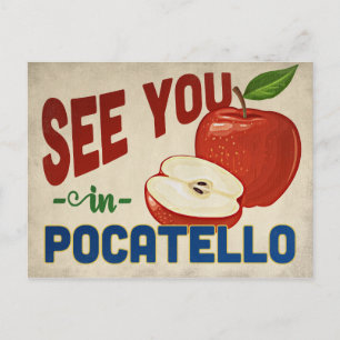 Pocatello Idaho Apple - Vintage Travel Postkarte