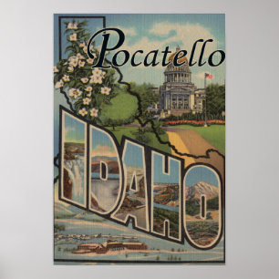 Pocatello, Idaho - große Buchstabe-Szenen Poster