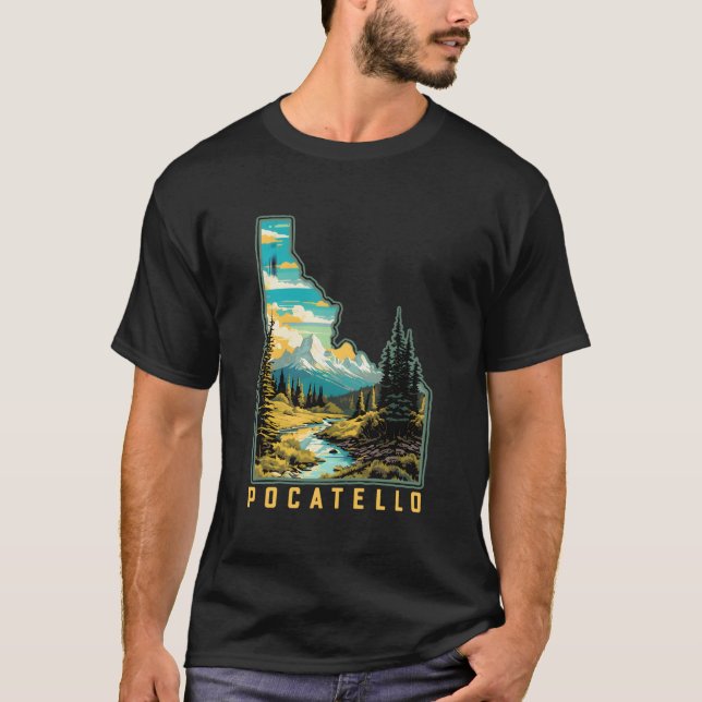 Pocatello Idaho Staat Außenwelt Grafik T-Shirt (Vorderseite)