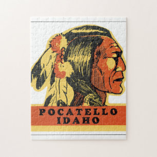 Pocatello Idaho Vintage Reise-Plakat-Grafik Puzzle