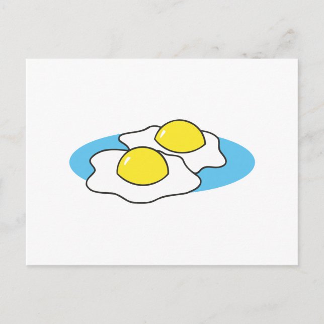 pochierte Eier mit Sonnenseite Postkarte (Vorderseite)