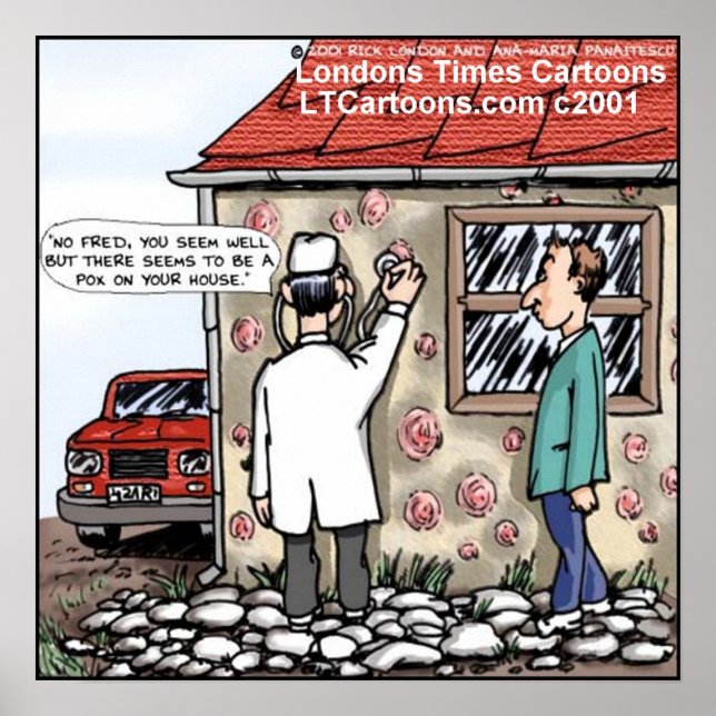 Pocken auf Ihrem Haus lustiges Poster (Vorne)