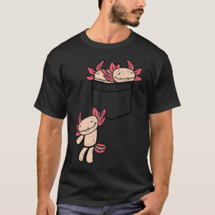 Pocket Aolotls Niedlich Salamander Hausbesitzer Mä T-Shirt