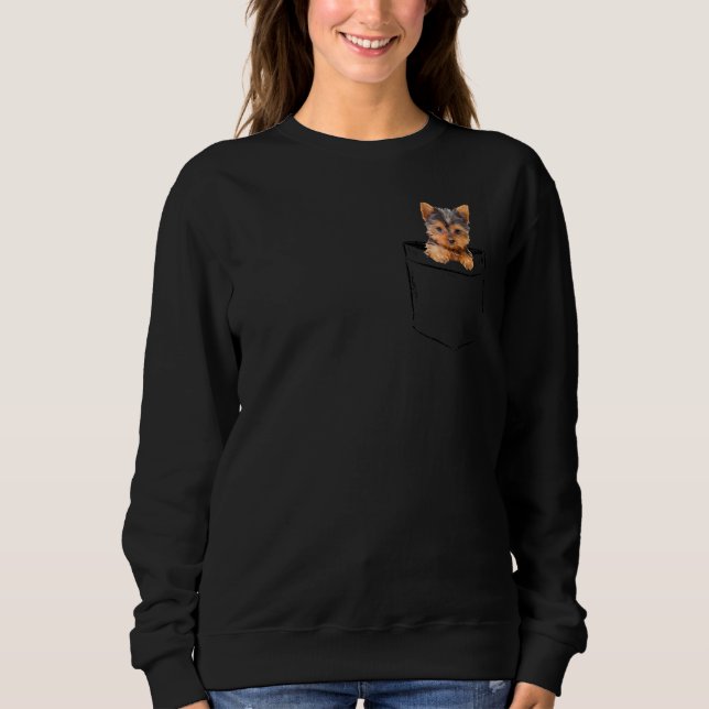 Pocket Baby Yorkie Dog Liebe R Vater Mama, Boy Gir Sweatshirt (Vorderseite)