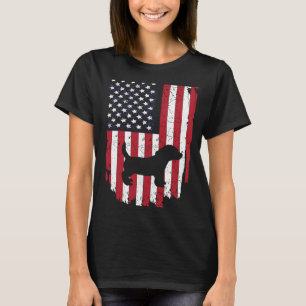 Pocket Beagle Hund Silhouette USA 4. Juli USA Fl T-Shirt