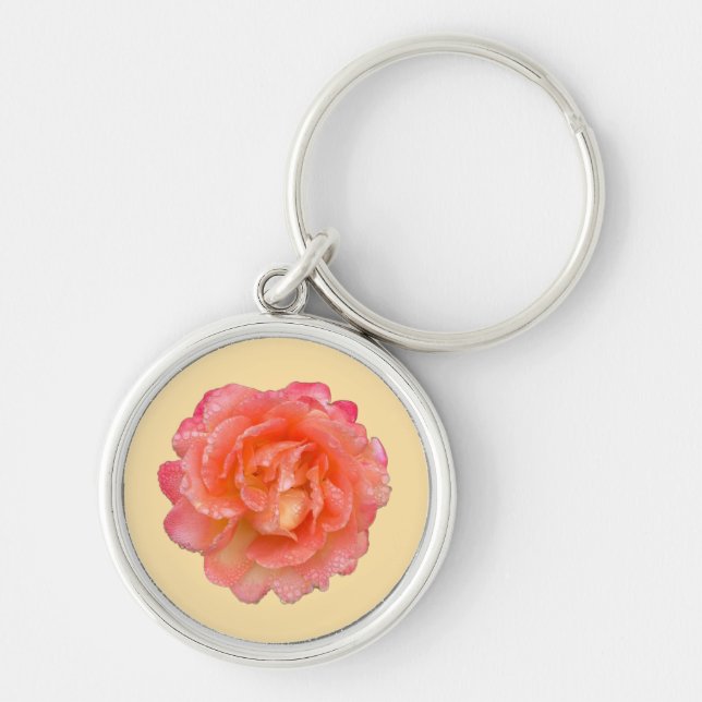 Pocket Bloom: Minimale Rosen-Schlüsselanhänger Schlüsselanhänger (Vorne)