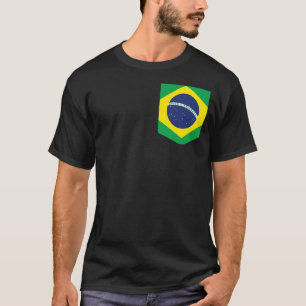 Pocket Brasilien Flagge Brasilianische Männer Frau T-Shirt
