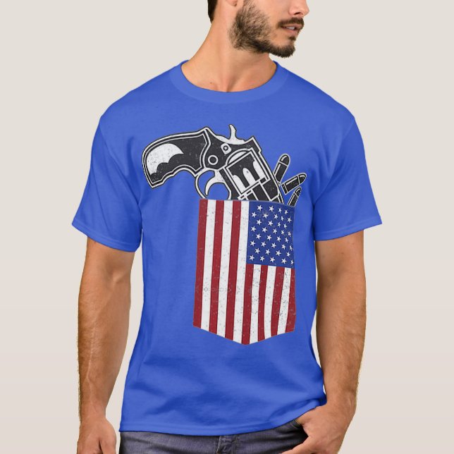 Pocket Bullet US Gun Rights Kontrolle 2. Waffen T-Shirt (Vorderseite)