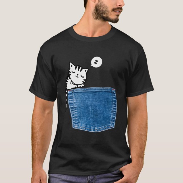 Pocket Cat T-Shirt (Vorderseite)