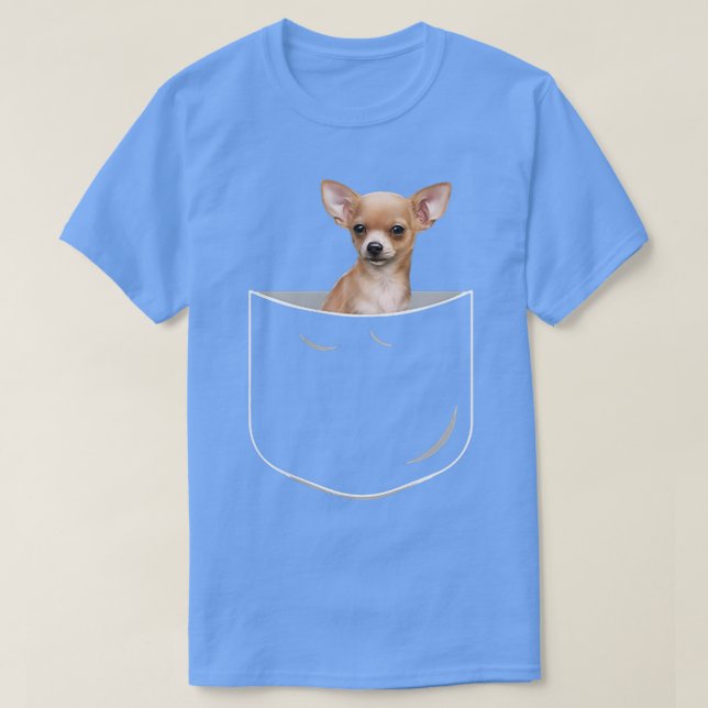 Pocket Chihuahua, lustiger Chihuahua in Pocket T-Shirt (Design vorne)