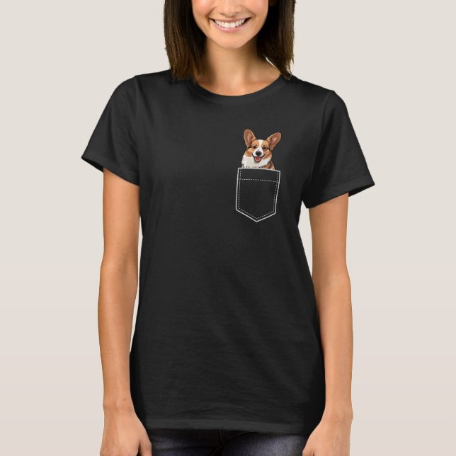 Pocket Corgi T-Shirt (Vorderseite)