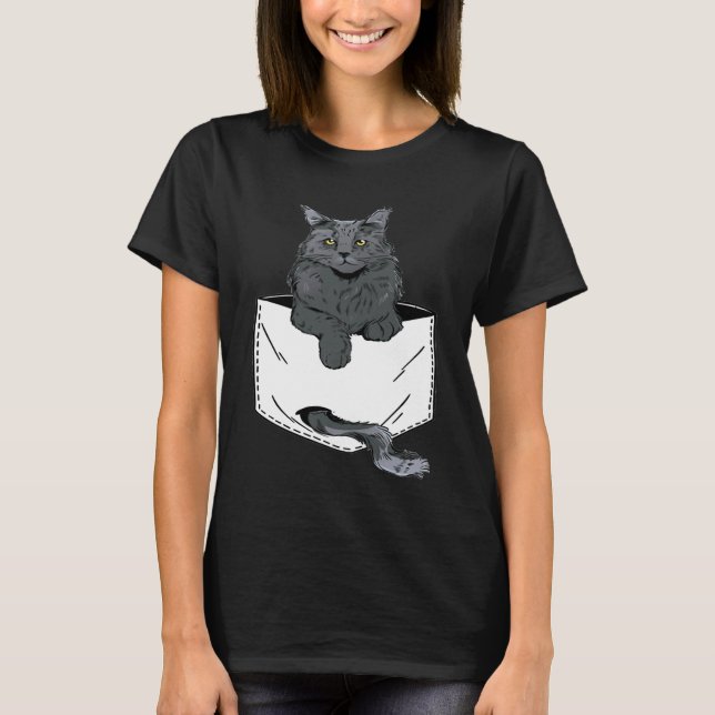 Pocket Cute Siamese Cat Kitten  cat T-Shirt (Vorderseite)