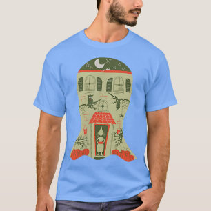 Pocket Design Ghost Spuk House Halloween Women T-Shirt