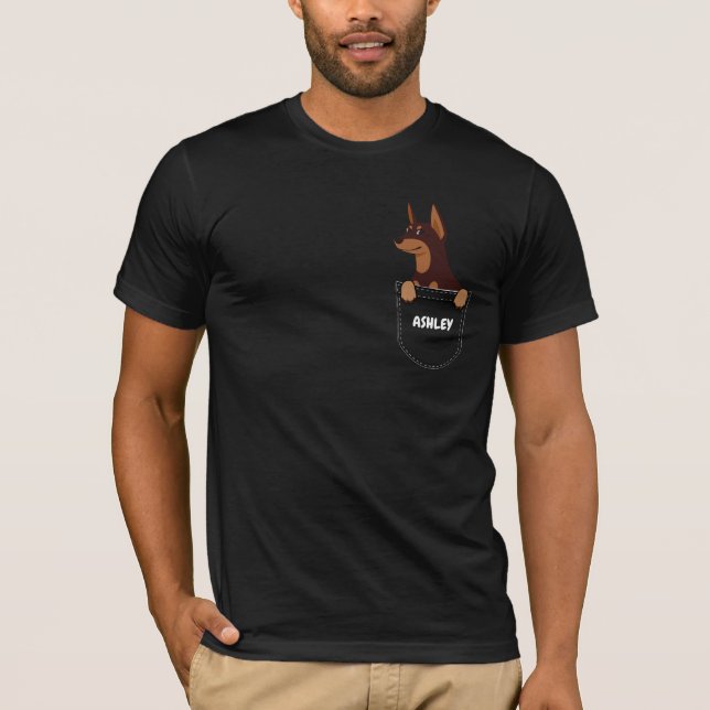 Pocket Doberman niedlicher Hund T-Shirt (Vorderseite)