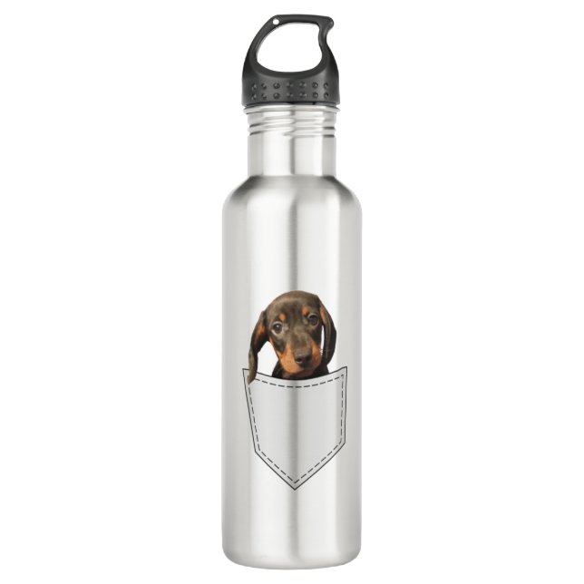Pocket Dog Dackel Edelstahlflasche (Vorderseite)