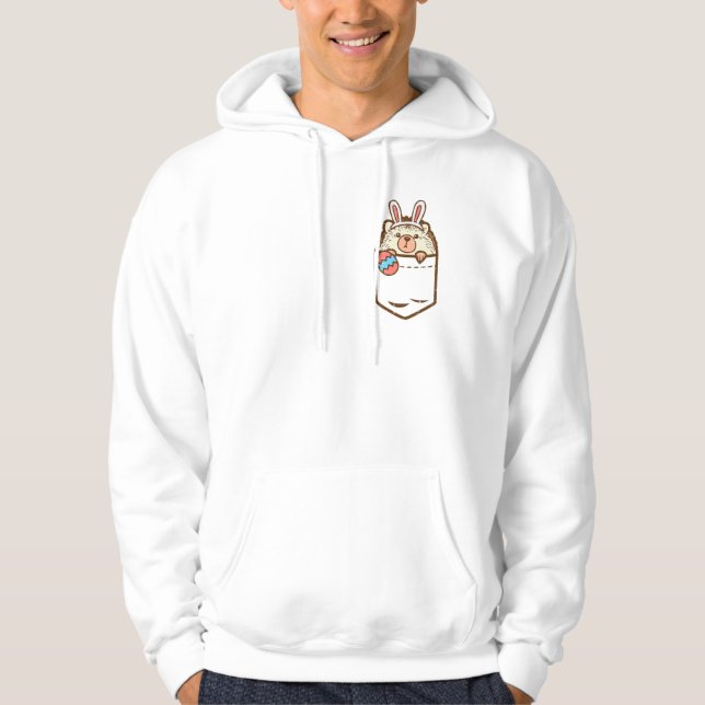 Pocket Easter Igel Bunny Egg Süße Tier Männer W Hoodie (Vorderseite)
