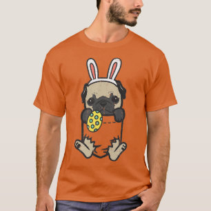 Pocket Easter Mops Feet Bunny Dog Lover Eigentümer T-Shirt