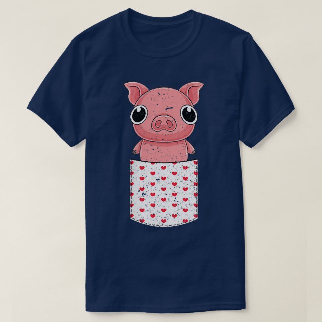 Pocket Farm Animal Piglet Lover Farmer Cute Pig  T-Shirt (Design vorne)