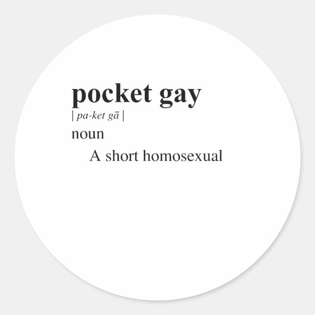 POCKET GAY RUNDER AUFKLEBER (Vorderseite)