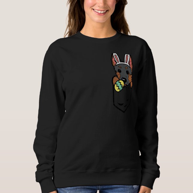 Pocket German Shepherd Bunny Niedlich Oaster Dog M Sweatshirt (Vorderseite)