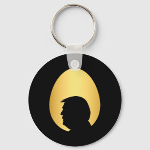 Pocket Golden Egg Hunt Trump 45 47 Silhouette Happ Schlüsselanhänger